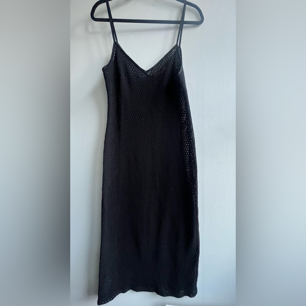 Mango Black Maxi Crochet Dress